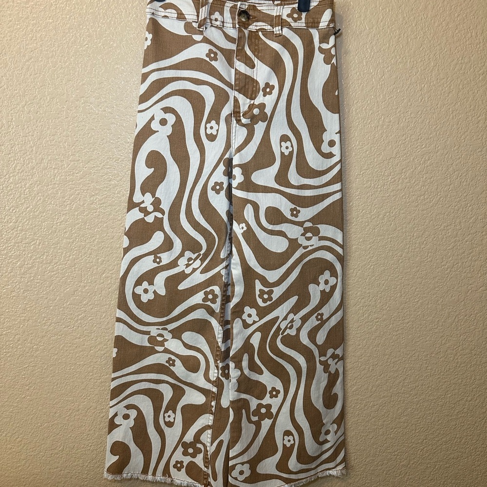 Billabong Brown and White Swirl Pattern Chinos